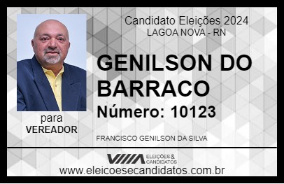 Candidato GENILSON DO BARRACO 2024 - LAGOA NOVA - Eleições