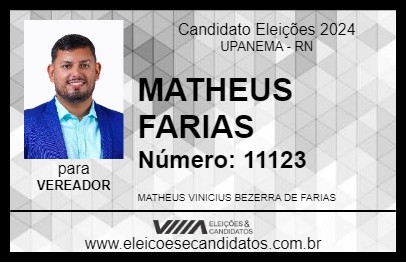 Candidato MATHEUS FARIAS 2024 - UPANEMA - Eleições