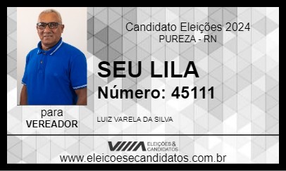 Candidato SEU LILA 2024 - PUREZA - Eleições