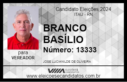 Candidato BRANCO BASÍLIO 2024 - ITAÚ - Eleições