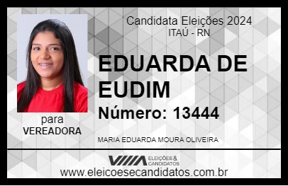 Candidato EDUARDA DE EUDIM 2024 - ITAÚ - Eleições