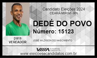 Candidato DEDÉ DO POVO 2024 - CEARÁ-MIRIM - Eleições