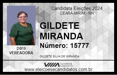 Candidato GILDETE MIRANDA 2024 - CEARÁ-MIRIM - Eleições