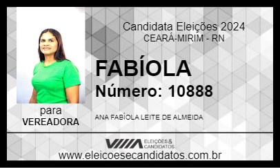 Candidato FABÍOLA 2024 - CEARÁ-MIRIM - Eleições