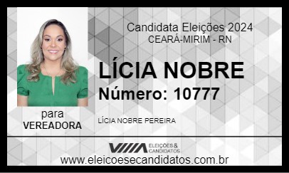 Candidato LÍCIA NOBRE 2024 - CEARÁ-MIRIM - Eleições