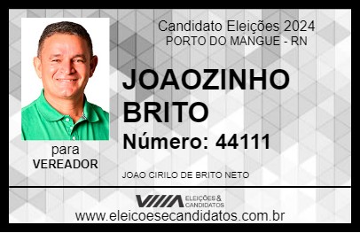 Candidato JOAOZINHO BRITO 2024 - PORTO DO MANGUE - Eleições