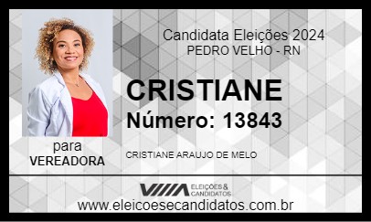 Candidato PROF. CRISTIANE 2024 - PEDRO VELHO - Eleições