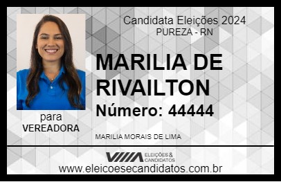 Candidato MARILIA DE RIVAILTON 2024 - PUREZA - Eleições