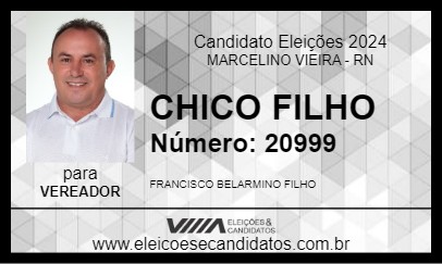 Candidato CHICO FILHO 2024 - MARCELINO VIEIRA - Eleições