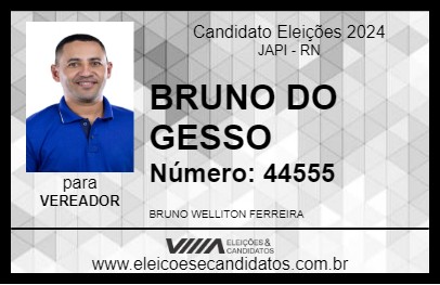 Candidato BRUNO DO GESSO 2024 - JAPI - Eleições