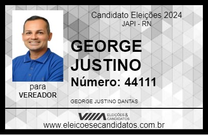 Candidato GEORGE JUSTINO 2024 - JAPI - Eleições