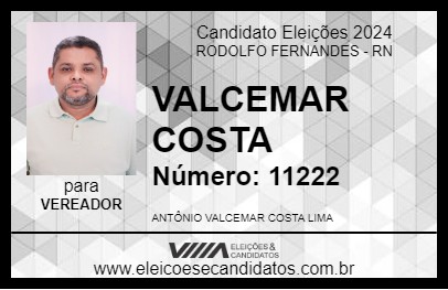 Candidato VALCEMAR COSTA 2024 - RODOLFO FERNANDES - Eleições