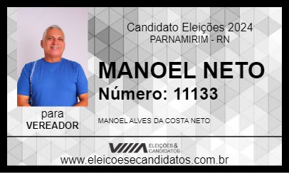 Candidato MANOEL NETO 2024 - PARNAMIRIM - Eleições