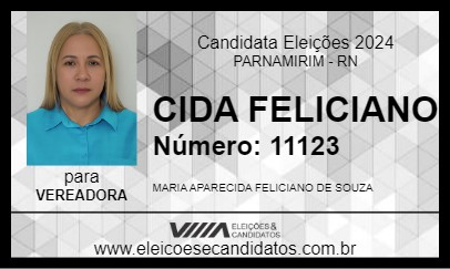 Candidato CIDA FELICIANO 2024 - PARNAMIRIM - Eleições