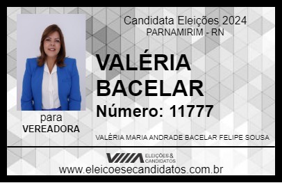 Candidato VALÉRIA BACELAR 2024 - PARNAMIRIM - Eleições