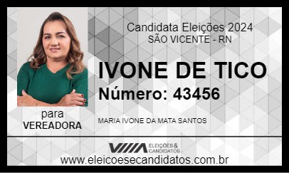 Candidato IVONE DE TICO 2024 - SÃO VICENTE - Eleições