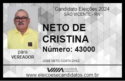 Candidato NETO DE CRISTINA 2024 - SÃO VICENTE - Eleições