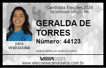 Candidato GERALDA DE TORRES 2024 - SEVERIANO MELO - Eleições