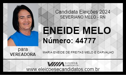 Candidato ENEIDE MELO 2024 - SEVERIANO MELO - Eleições