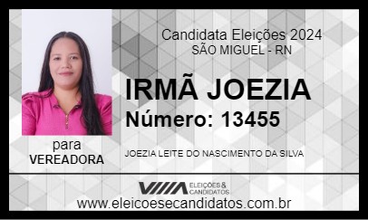 Candidato IRMÃ JOEZIA 2024 - SÃO MIGUEL - Eleições