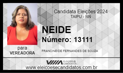 Candidato NEIDE BARBARÁ 2024 - TAIPU - Eleições