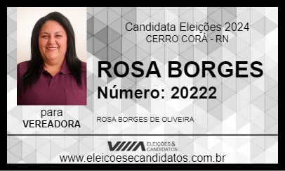 Candidato ROSA BORGES 2024 - CERRO CORÁ - Eleições