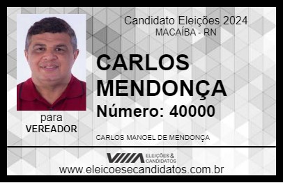 Candidato CARLOS MENDONÇA 2024 - MACAÍBA - Eleições