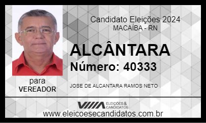 Candidato ALCÂNTARA  2024 - MACAÍBA - Eleições