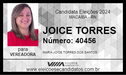 Candidato JOICE TORRES 2024 - MACAÍBA - Eleições