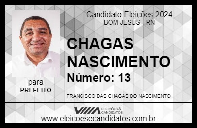 Candidato CHAGAS NASCIMENTO 2024 - BOM JESUS - Eleições