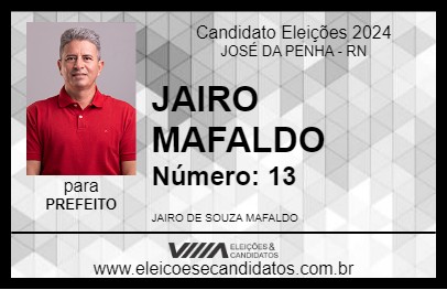 Candidato JAIRO MAFALDO 2024 - JOSÉ DA PENHA - Eleições