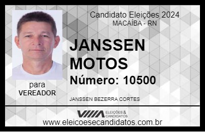 Candidato JANSSEN MOTOS 2024 - MACAÍBA - Eleições