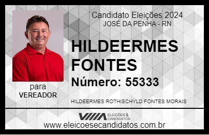 Candidato HILDEERMES FONTES 2024 - JOSÉ DA PENHA - Eleições