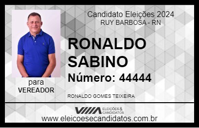 Candidato RONALDO SABINO 2024 - RUY BARBOSA - Eleições