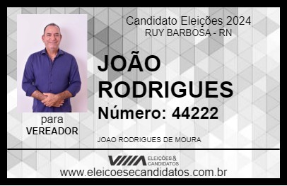 Candidato JOÃO RODRIGUES 2024 - RUY BARBOSA - Eleições