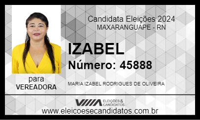 Candidato IZABEL 2024 - MAXARANGUAPE - Eleições