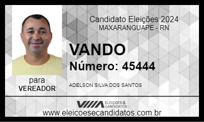 Candidato VANDO 2024 - MAXARANGUAPE - Eleições