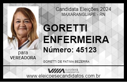 Candidato GORETTI ENFERMEIRA 2024 - MAXARANGUAPE - Eleições