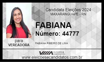 Candidato FABIANA 2024 - MAXARANGUAPE - Eleições