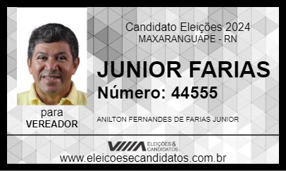 Candidato JUNIOR FARIAS 2024 - MAXARANGUAPE - Eleições