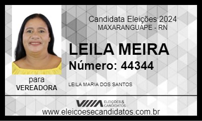 Candidato LEILA MEIRA 2024 - MAXARANGUAPE - Eleições