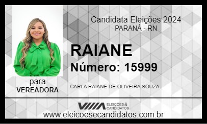 Candidato RAIANE 2024 - PARANÁ - Eleições