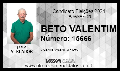 Candidato BETO VALENTIM 2024 - PARANÁ - Eleições