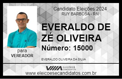 Candidato EVERALDO DE ZÉ OLIVEIRA 2024 - RUY BARBOSA - Eleições