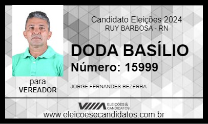 Candidato DODA BASÍLIO 2024 - RUY BARBOSA - Eleições