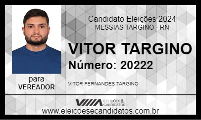 Candidato VITOR TARGINO 2024 - MESSIAS TARGINO - Eleições