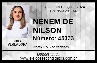 Candidato NENEM DE NILSON 2024 - CARNAUBAIS - Eleições