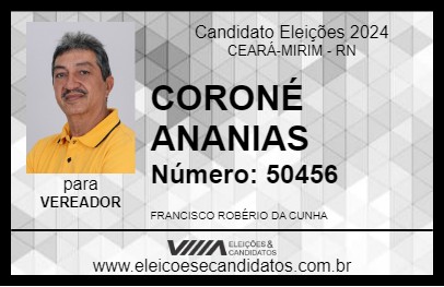 Candidato CORONÉ ANANIAS 2024 - CEARÁ-MIRIM - Eleições