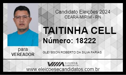 Candidato TAITINHA CELL 2024 - CEARÁ-MIRIM - Eleições