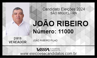 Candidato JOÃO RIBEIRO 2024 - SÃO MIGUEL - Eleições